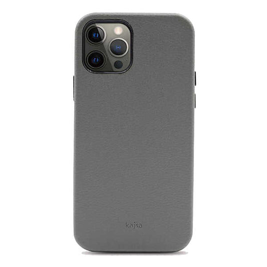 Apple iPhone 12 Pro Max Case Kajsa Litchi Cover Gray