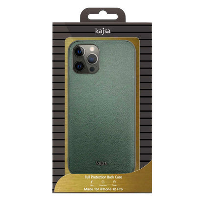 Apple iPhone 12 Pro Max Kılıf Kajsa Luxe Collection Hakiki Deri Kapak Yeşil