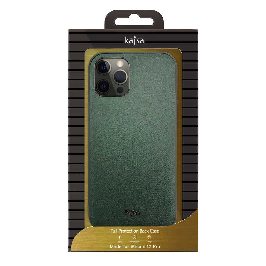 Apple iPhone 12 Pro Max Kılıf Kajsa Luxe Collection Hakiki Deri Kapak Gri