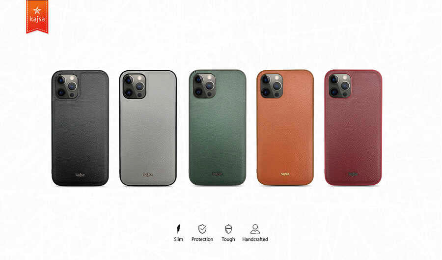 Apple iPhone 12 Pro Max Kılıf Kajsa Luxe Collection Hakiki Deri Kapak Yeşil