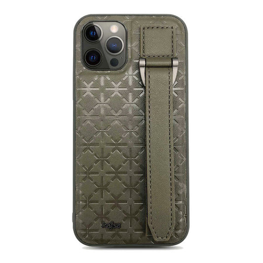 Apple iPhone 12 Pro Max Kılıf Kajsa Neo Clasic Serisi Mono K Strap Kapak Yeşil