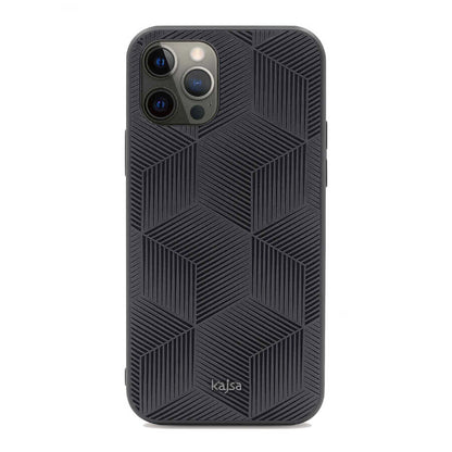 Apple iPhone 12 Pro Max Kılıf Kajsa Splendid Serisi 3D Cube Kapak Siyah