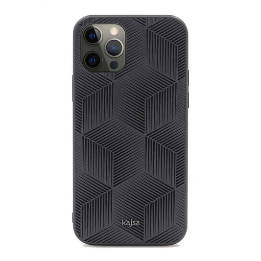 Apple iPhone 12 Pro Max Kılıf Kajsa Splendid Serisi 3D Cube Kapak Siyah