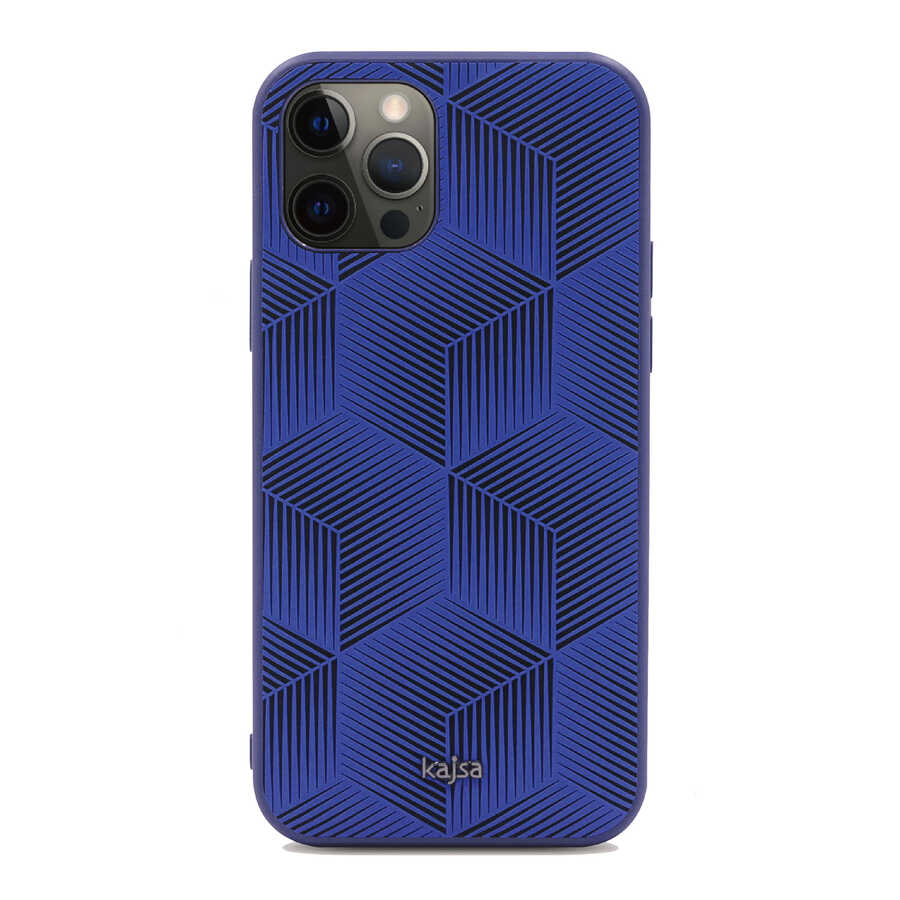Apple iPhone 12 Pro Max Kılıf Kajsa Splendid Serisi 3D Cube Kapak Beyaz