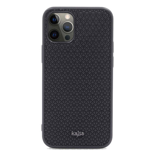 Apple iPhone 12 Pro Max Kılıf Kajsa Splendid Serisi 3D Leaf Kapak Siyah