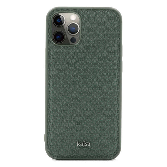 Apple iPhone 12 Pro Max Kılıf Kajsa Splendid Serisi 3D Leaf Kapak Yeşil