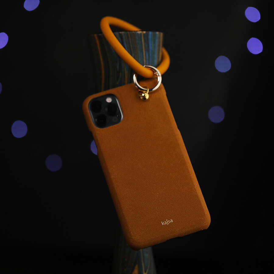Apple iPhone 12 Pro Max Kılıf Kajsa Splendid Serisi Morandi Ring Kapak Kahverengi