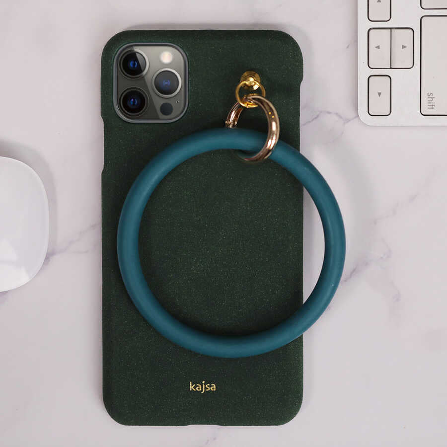 Apple iPhone 12 Pro Max Kılıf Kajsa Splendid Serisi Morandi Ring Kapak Kahverengi