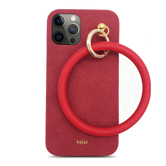 Apple iPhone 12 Pro Max Kılıf Kajsa Splendid Serisi Morandi Ring Kapak Kırmızı