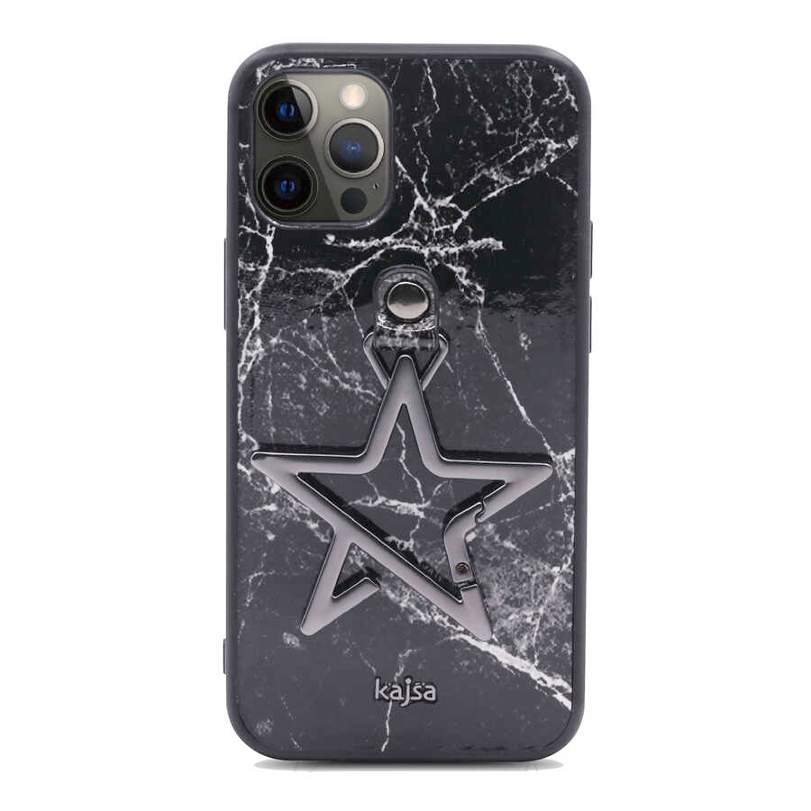 Apple iPhone 12 Pro Max Kılıf Kajsa Starry Serisi Marble Kapak NO3