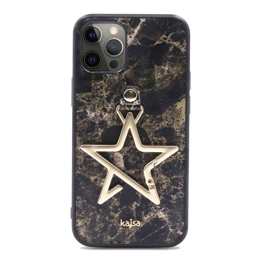 Apple iPhone 12 Pro Max Kılıf Kajsa Starry Serisi Marble Kapak NO1