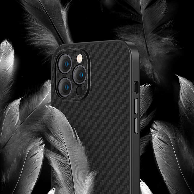 Apple iPhone 12 Pro Max Case Carbon Fiber Benks Hybrid Kevlar Cover Black 