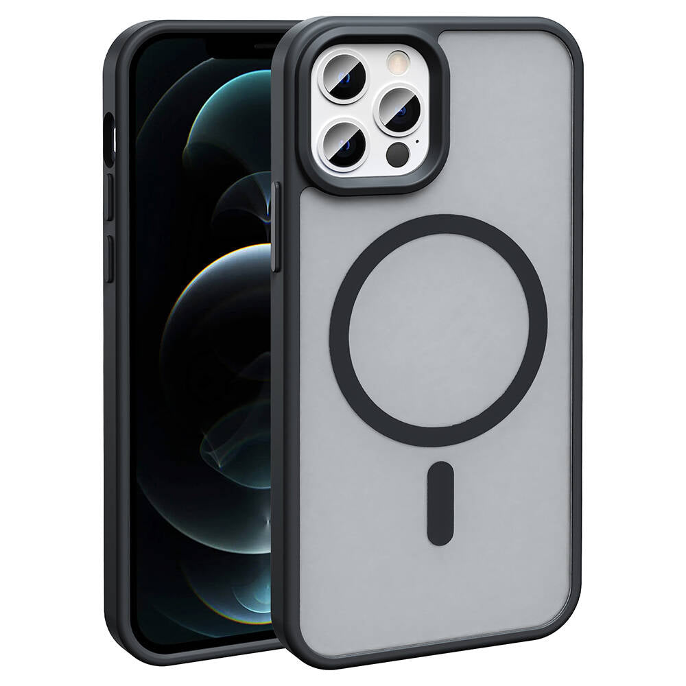 Apple iPhone 12 Pro Max Kılıf M-safe Şarj Özellikli Mat Arka Yüzey Zore Sio Kapak
