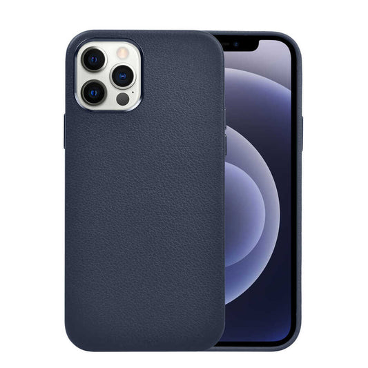 Apple iPhone 12 Pro Max Case Wiwu Calfskin Cover Navy Blue 