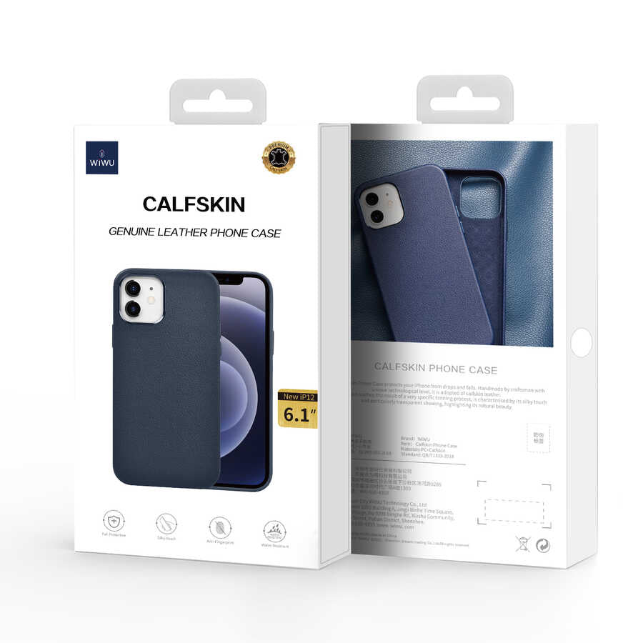 Apple iPhone 12 Pro Max Case Wiwu Calfskin Cover Brown 