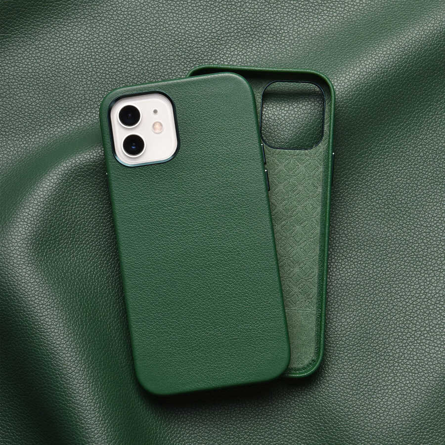 Apple iPhone 12 Pro Max Case Wiwu Calfskin Cover Green 