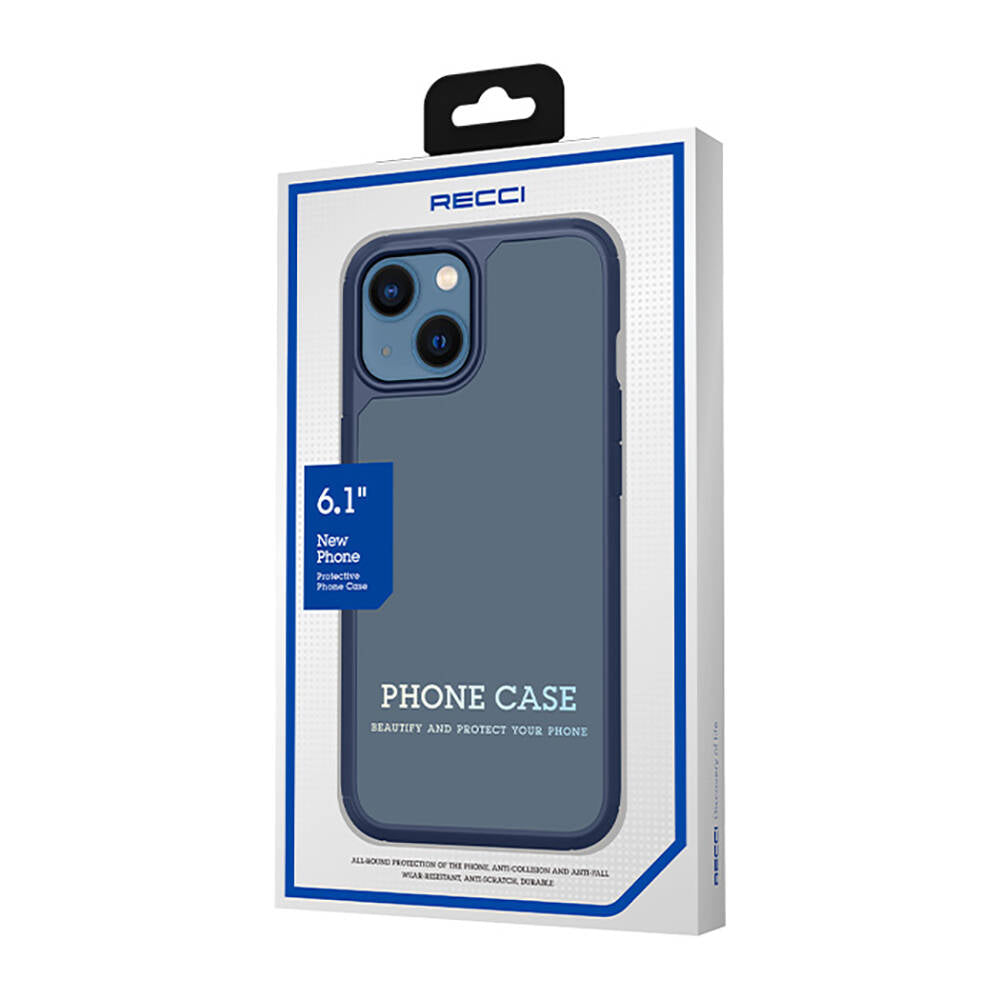 Apple iPhone 13 Case Airbag TPU Edge Matte Back Surface Recci Jazz Series Cover Blue 