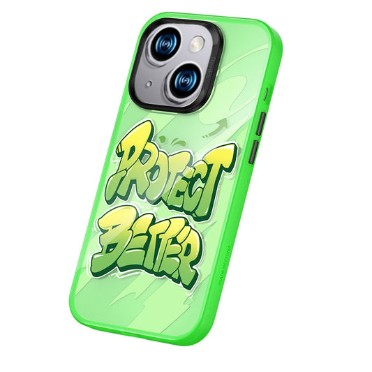 Apple iPhone 13 Airbag TPU Text Themed Benks Dynamic New Cover Green 