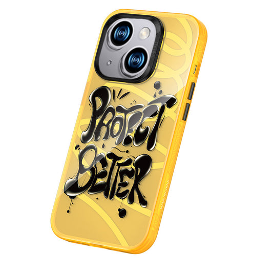 Apple iPhone 13 Airbag TPU Text Themed Benks Dynamic New Cover Orange 