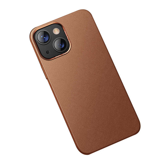 Apple iPhone 13 Case Benks Magnetic Genuine Leather Case Brown 