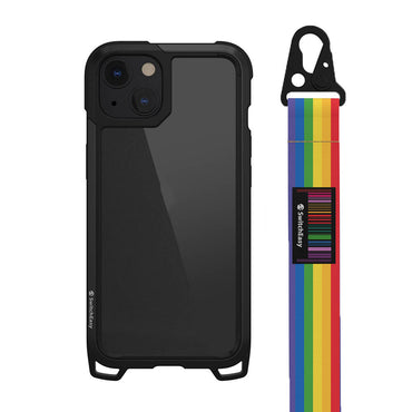 Apple iPhone 13 Kılıf Boyun Askılı Kompozit Tasarımlı Şok Önleyicili Lisanslı Switcheasy Odyssey Kapak Rainbow