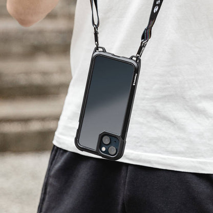 Apple iPhone 13 Kılıf Boyun Askılı Kompozit Tasarımlı Şok Önleyicili Lisanslı Switcheasy Odyssey Kapak Siyah