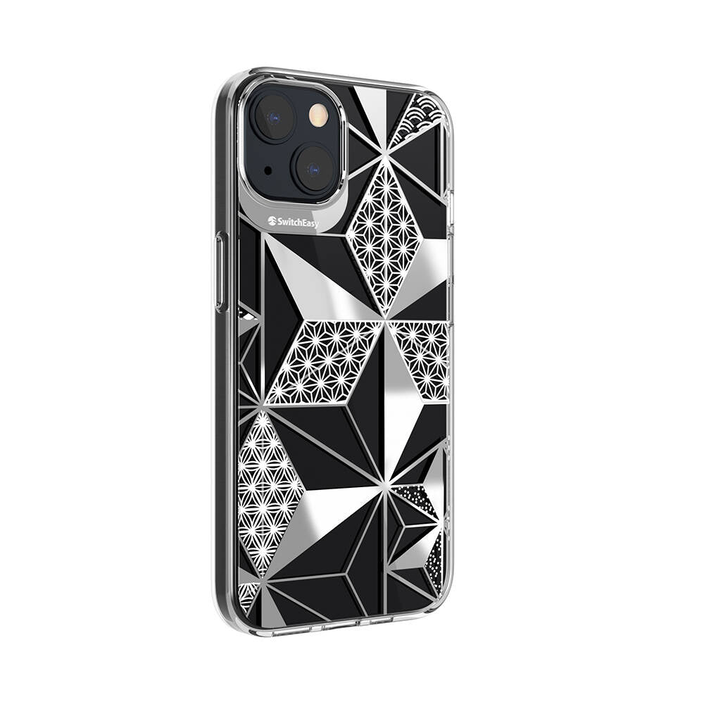 Apple iPhone 13 Kılıf Çift IMD Baskılı Lisanslı Switcheasy Artist Asanoha Kapak Renksiz