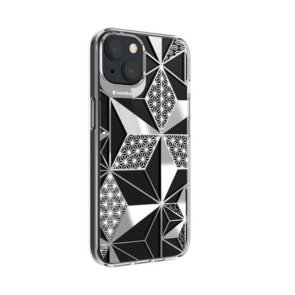 Apple iPhone 13 Kılıf Çift IMD Baskılı Lisanslı Switcheasy Artist Asanoha Kapak Renksiz