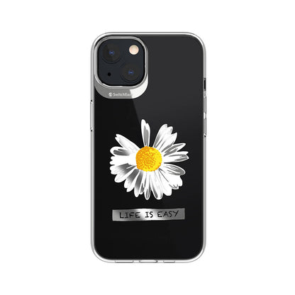 Apple iPhone 13 Kılıf Çift IMD Baskılı Lisanslı Switcheasy Artist Daisy Kapak Renksiz