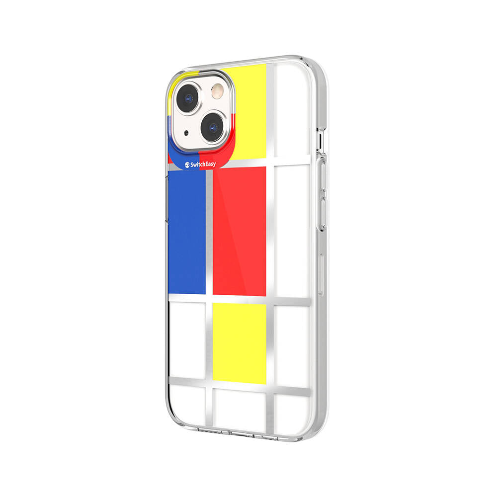 Apple iPhone 13 Kılıf Çift IMD Baskılı Lisanslı Switcheasy Artist Mondrian Kapak Sarı