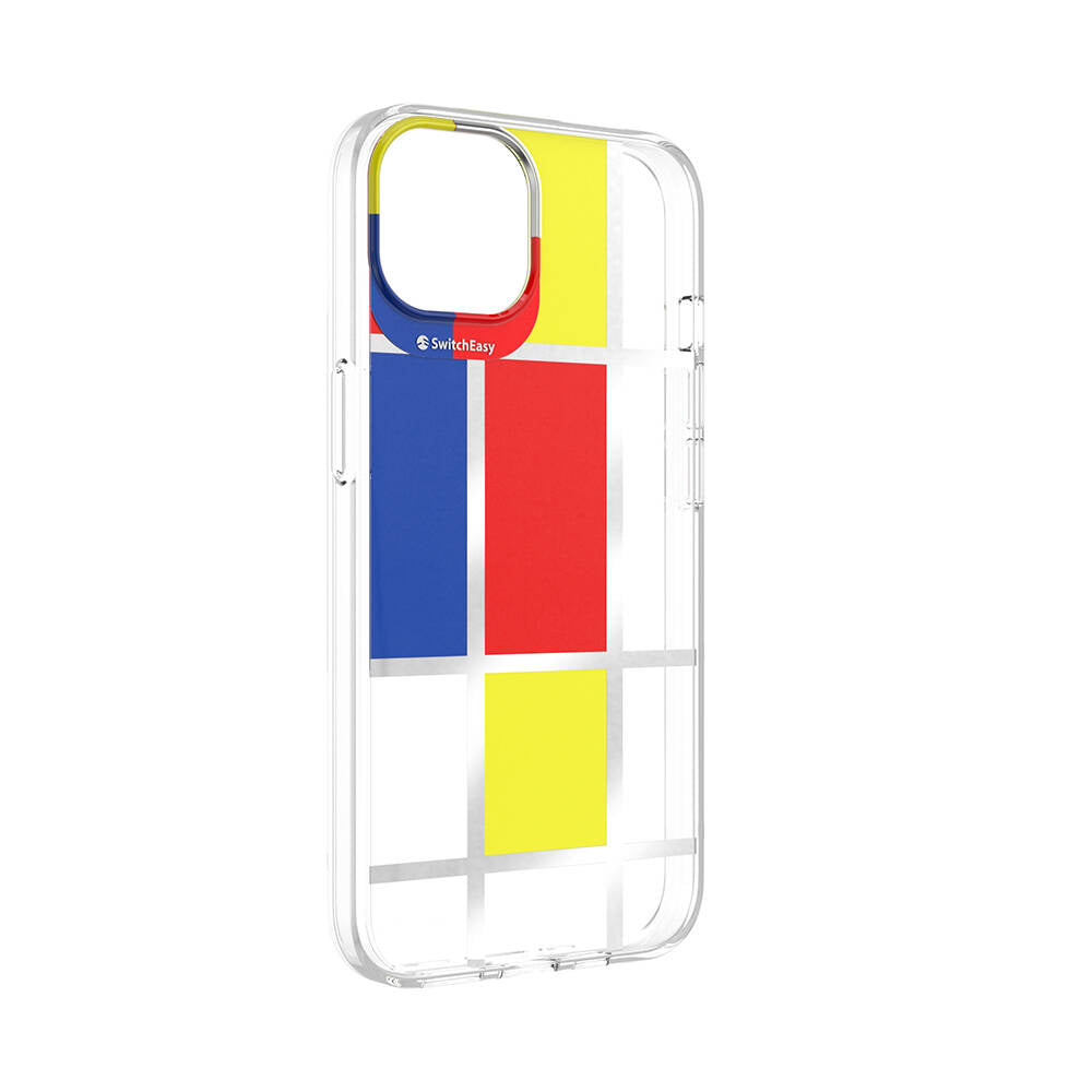 Apple iPhone 13 Kılıf Çift IMD Baskılı Lisanslı Switcheasy Artist Mondrian Kapak Sarı
