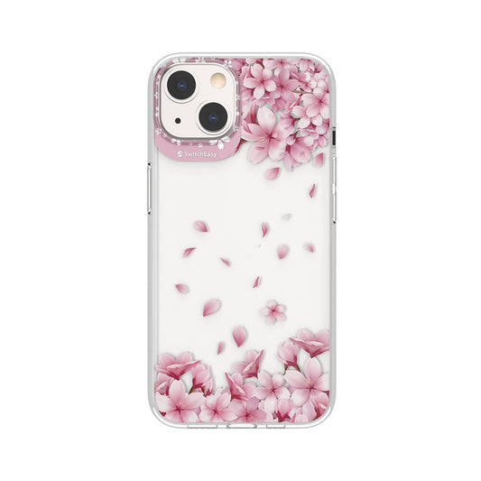 Apple iPhone 13 Kılıf Çift IMD Baskılı Lisanslı Switcheasy Artist Sakura Kapak Pembe