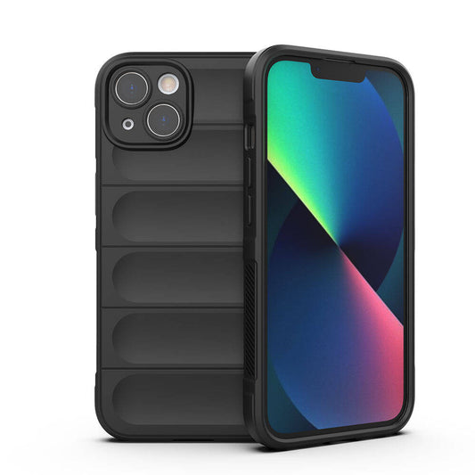 Apple iPhone 13 Case Flexible TPU Hollow Back Surface Design Zore Ethnic Silicone Cover Black