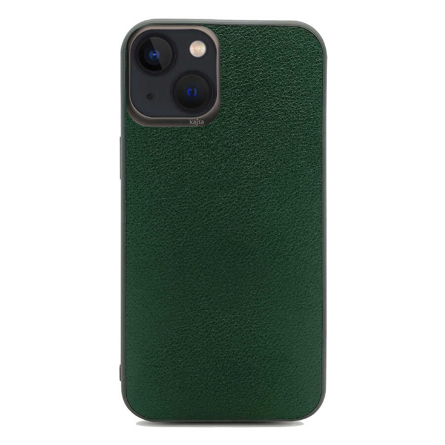 Apple iPhone 13 Case Kajsa Luxe Collection Genuine Leather Cover Red