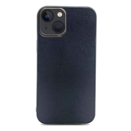 Apple iPhone 13 Case Kajsa Luxe Collection Genuine Leather Cover Black