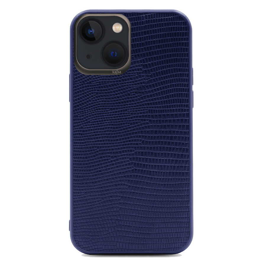 Apple iPhone 13 Case Kajsa Preppie Collection Pu Leather Cover Navy Blue 