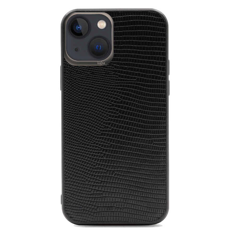 Apple iPhone 13 Case Kajsa Preppie Collection Pu Leather Cover Black 
