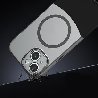 Apple iPhone 13 Kılıf M-Safe Şarj Özellikli Mıknatıslı Zore Duble Kapak Siyah