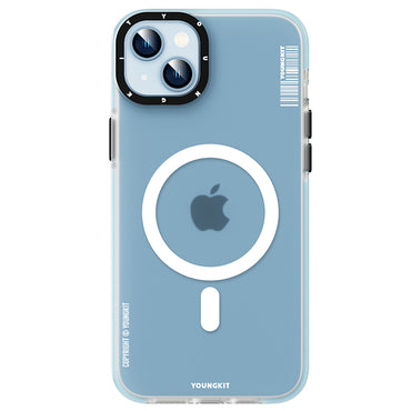 Apple iPhone 13 Case M-safe Charging Feature Youngkit Matte Jane Sand Series Cover Blue 