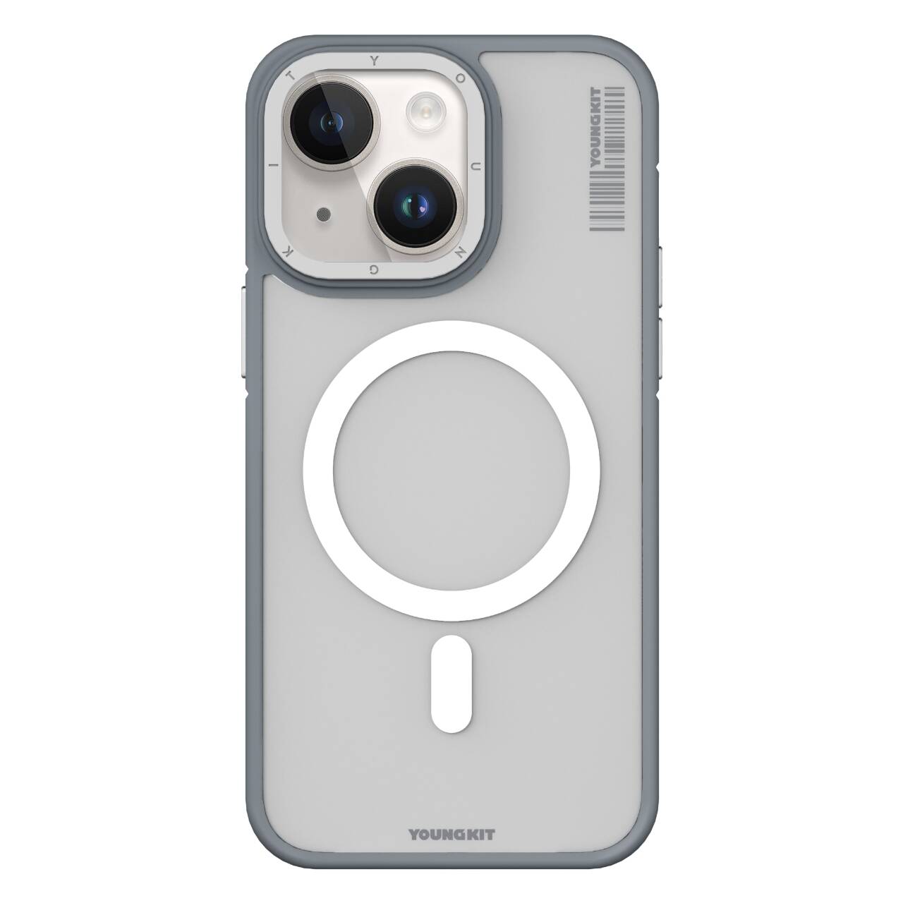 Apple iPhone 13 Case M-safe Charging Feature Youngkit Rock Sand Series Cover Gray 
