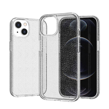 Apple iPhone 13 Kılıf Parlayan Simli Şeffaf Zore Redos Kapak Şeffaf