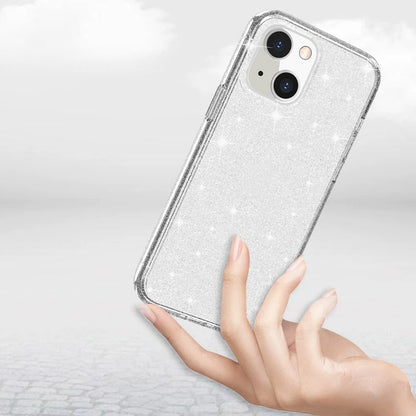 Apple iPhone 13 Kılıf Parlayan Simli Şeffaf Zore Redos Kapak Şeffaf