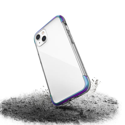 Apple iPhone 13 Kılıf Raptic Air Serisi Airbag Tasarımlı Metal Köşelikli Şeffaf Kapak Kırmızı