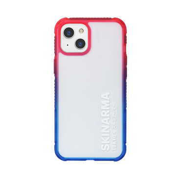 Apple iPhone 13 Kılıf Şeffaf Airbag Tasarımlı Skinarma Hade Kapak Mavi-Pembe