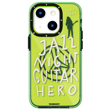 Apple iPhone 13 Case Transparent Colorful Text Themed Design YoungKit Jazz Series Cover Green 