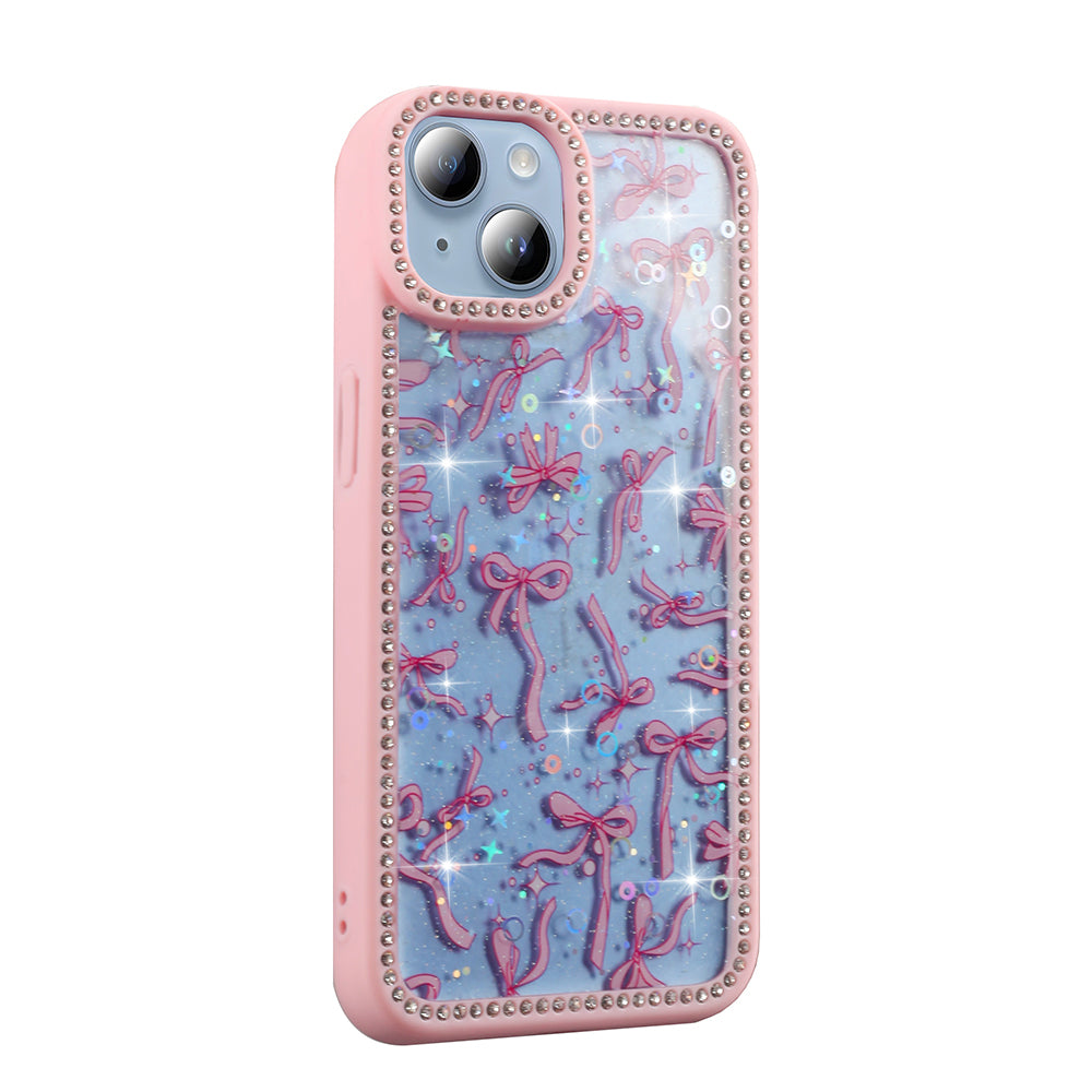 Apple iPhone 13 Case Stone and Glitter Design Zore Azra Cover Pink 