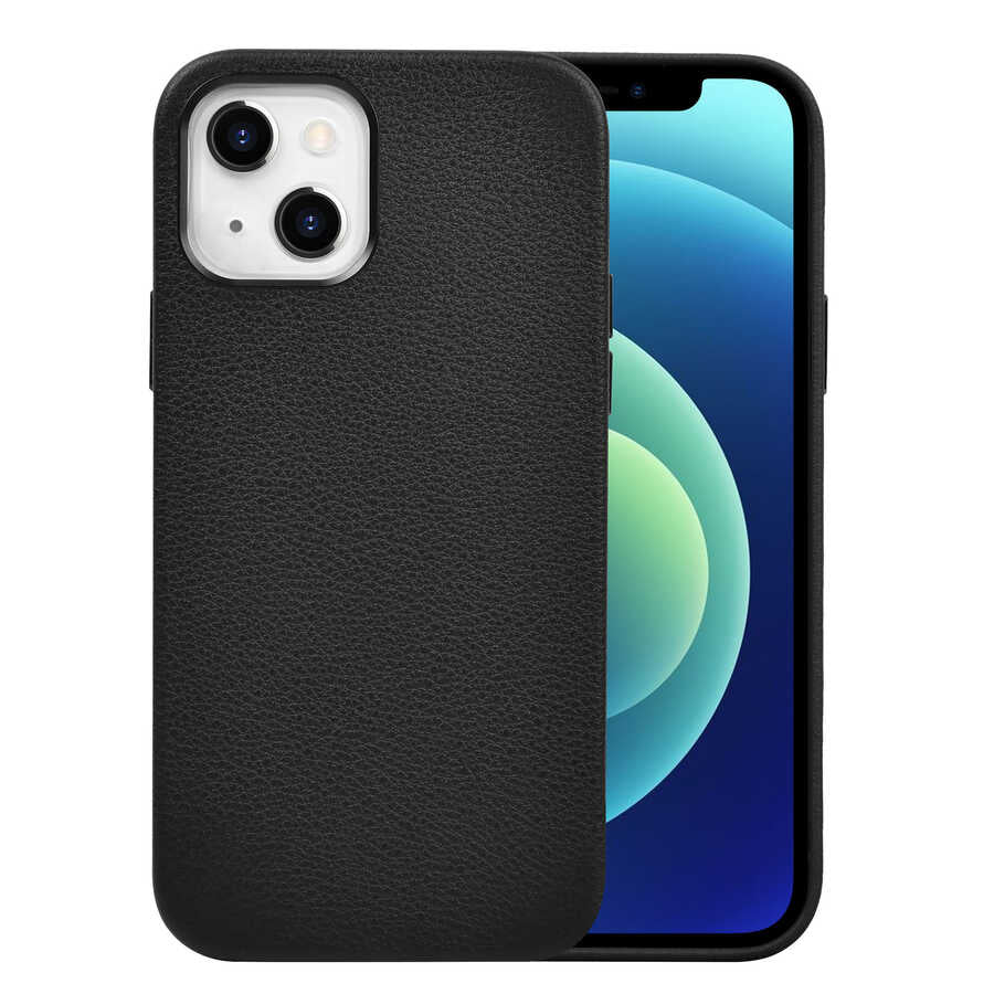 Apple iPhone 13 Case Wiwu Calfskin Cover Black