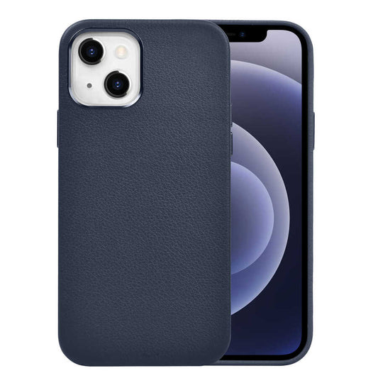 Apple iPhone 13 Case Wiwu Calfskin Cover Navy Blue 