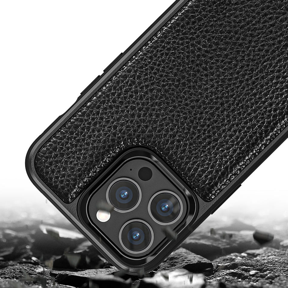 Apple iPhone 13 Case Wiwu Genuine Leather Plastic Calfskin Original Leather Cover Green 