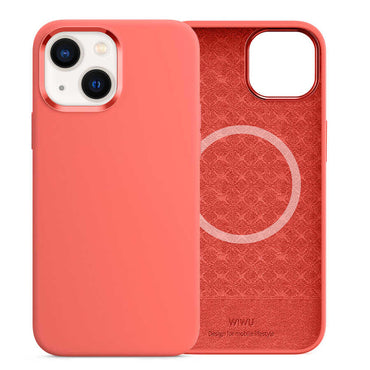 Apple iPhone 13 Case Wiwu M-safe Magnetic Silicone Cover Pink Clear 